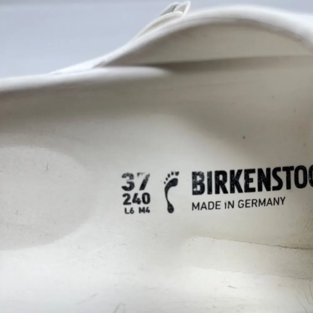 Birkenstock Arizona EVA Beach Sandals Size US 6 EU 37 White Buckle Slides